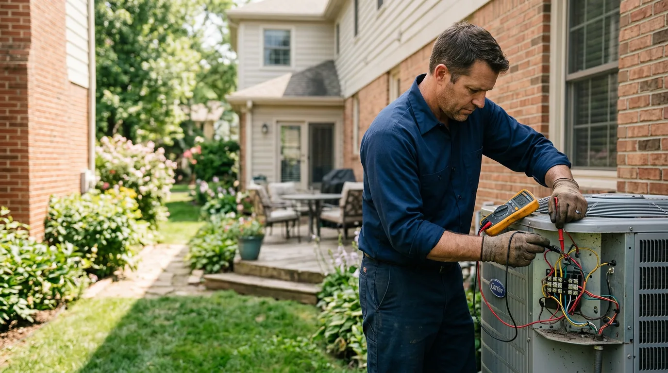 HVAC technician working near Aubrey, AR